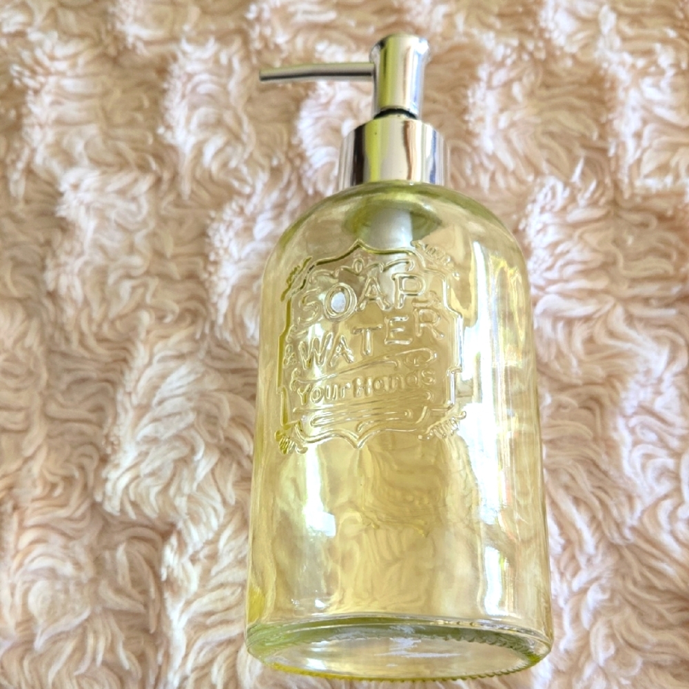 Yellow Glass Soap Dispenser